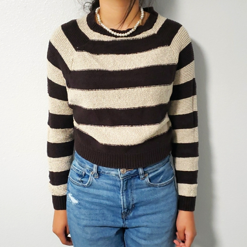 Cropped Striped Sweater